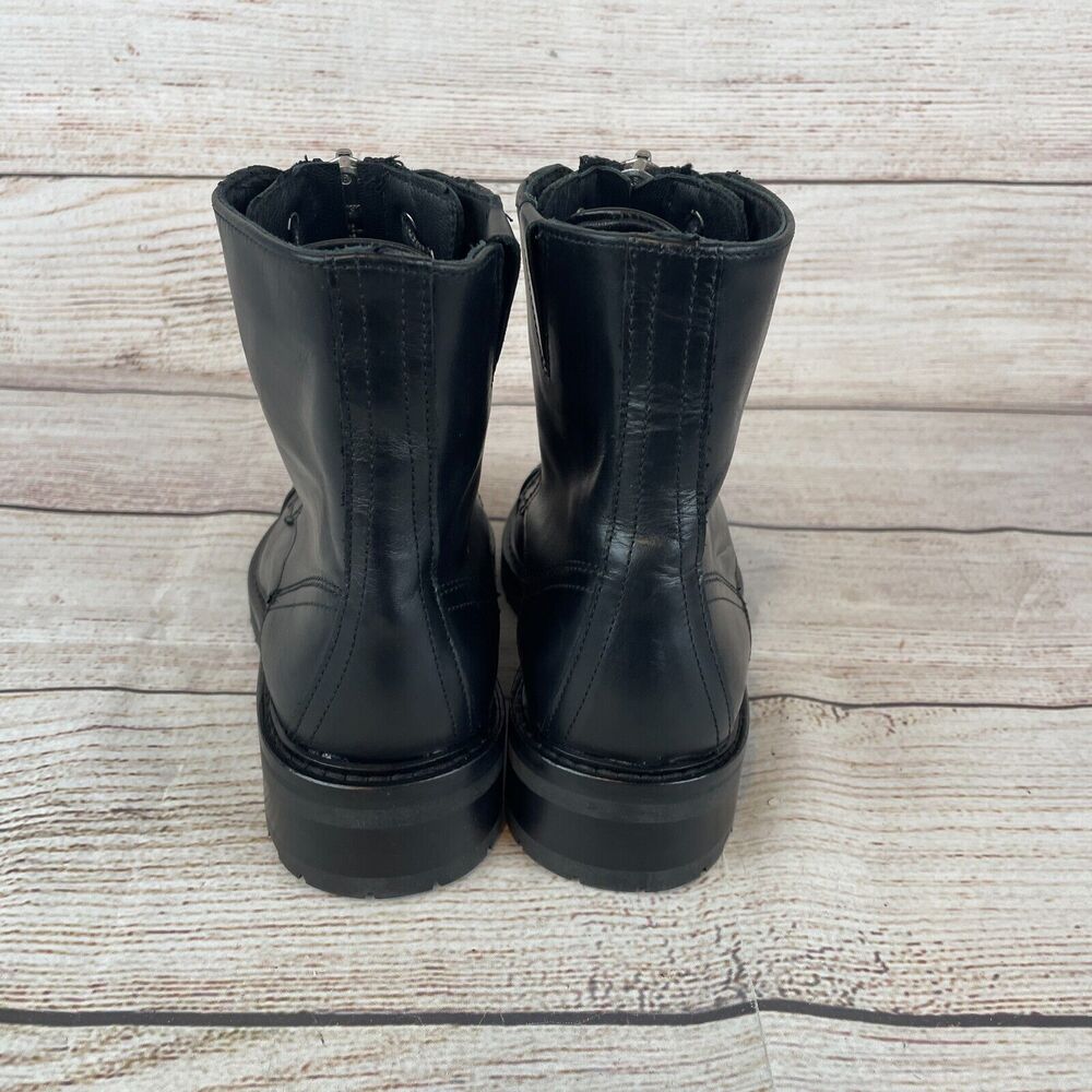 AllSaints Ariel Womens Sz 35 (5-5.5) Leather Boots Black Combat Moto - Picture 5 of 10